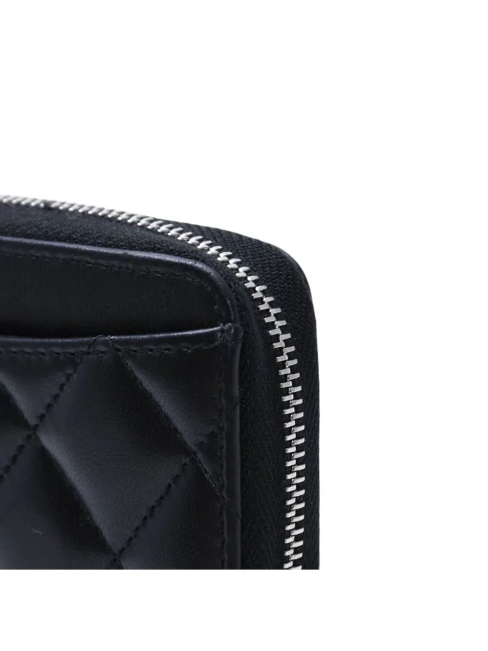 Chanel Classic Zip Coin Purse CC Logo Lambskin Black